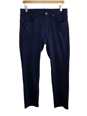 Bonobos Navy Blue Slim Straight Leg Athleisure Golf Pants Size 31/32 Preppy